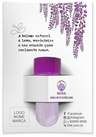 Kit Argila Facial Personalizado, Natural. Cor Roxa.