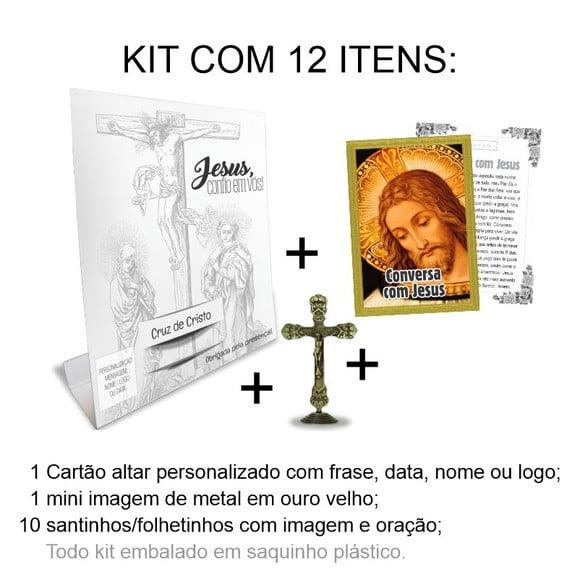 Kit Cartão Altar + Imagem Crucifixo, M2
