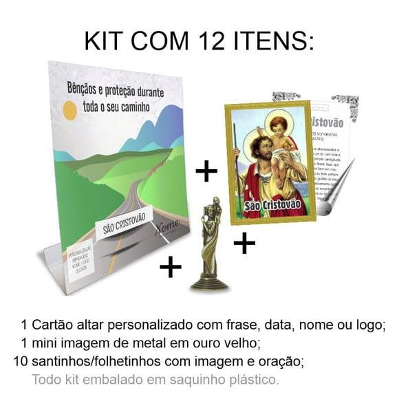 Kit Cartão Altar + Imagem de São Cristovão, M1