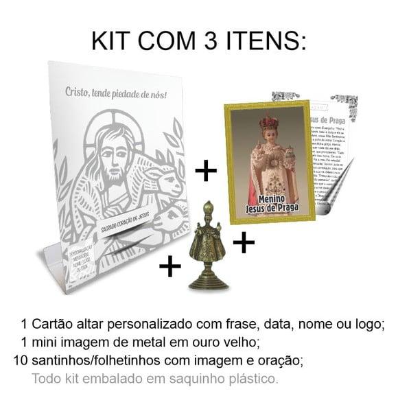 Kit Cartão Altar + Imagem do Menino Jesus de Praga, M2