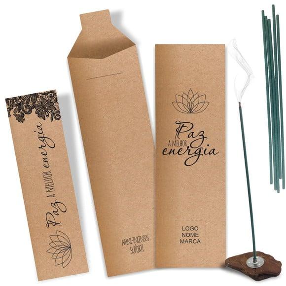 Kit Incenso Personalizado Paz. Pacote c/ 24un