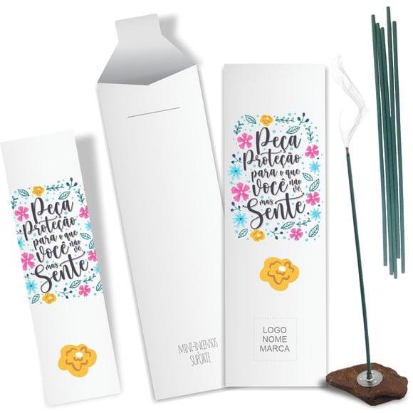 Kit Incenso Personalizado Peça Proteção. Pacote c/ 24un
