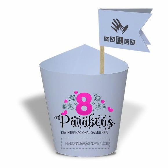 Rótulo Mini Suculenta Dia da Mulher, Personalizado. Mod.04