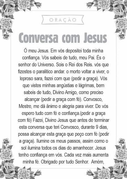 Santinho Conversa com Jesus. Pcte c/ 250 Unids