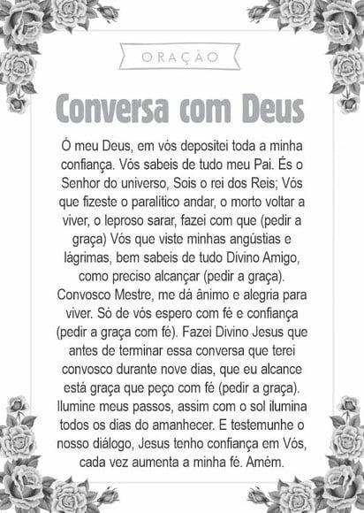 Santinho Conversa com Deus. Pcte c/ 250 Unids