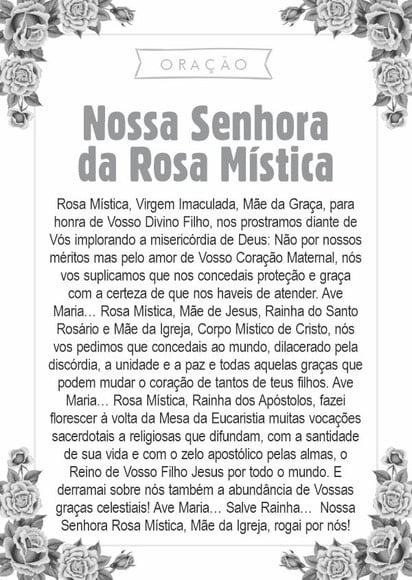 Santinho Nossa Senhora da Rosa Mística. Pcte c/ 250 Unids