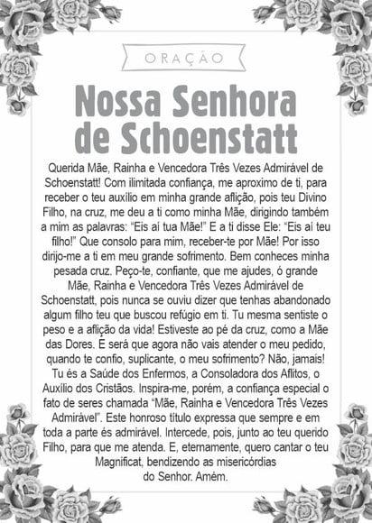 Santinho Nossa Senhora de Schoenstatt. Pcte c/ 250 Unids