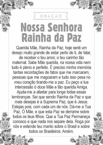 Santinho Nossa Senhora Rainha da Paz. Pcte c/ 250 Unids