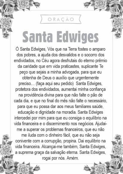 Santinho Santa Edwiges. Pcte c/ 250 Unids