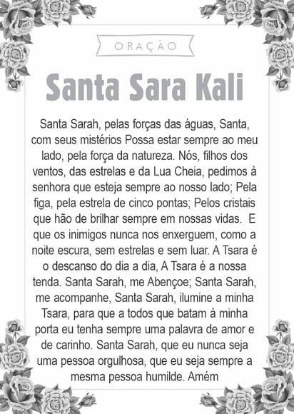 Santinho Santa Sara Kali. Pcte c/ 250 Unids
