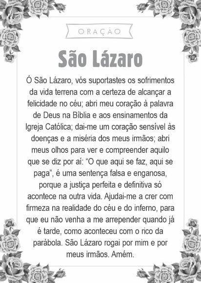 Santinho São Lázaro. Pcte c/ 250 Unids