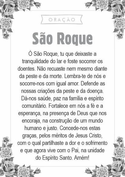 Santinho São Roque. Pcte c/ 250 Unids