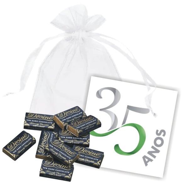 SAQUINHO DE ORGANZA + MINI CARTÃO - JUBILEU / SELO