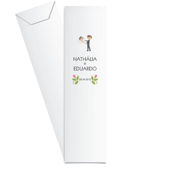 SAQUINHO DE PAPEL PORTA TALHERES PERSONALIZADO CASAMENTO M01