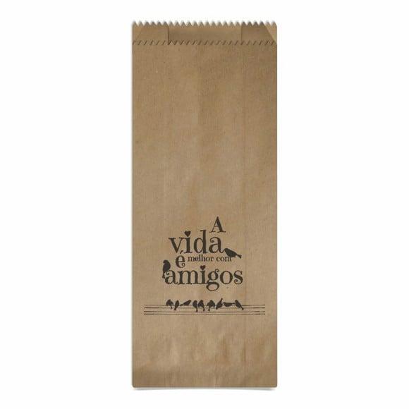 SAQUINHO KRAFT SIMPLES PERSONALIZADO - A VIDA É MELHOR...