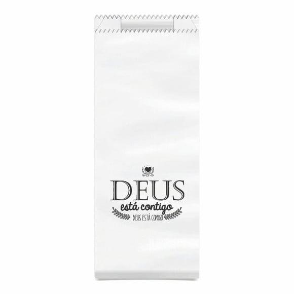 Saquinho Kraft Simples Personalizado - Deus Está Contigo