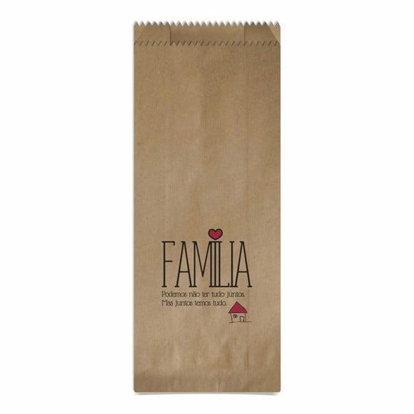 SAQUINHO KRAFT SIMPLES PERSONALIZADO - FAMÍLIA