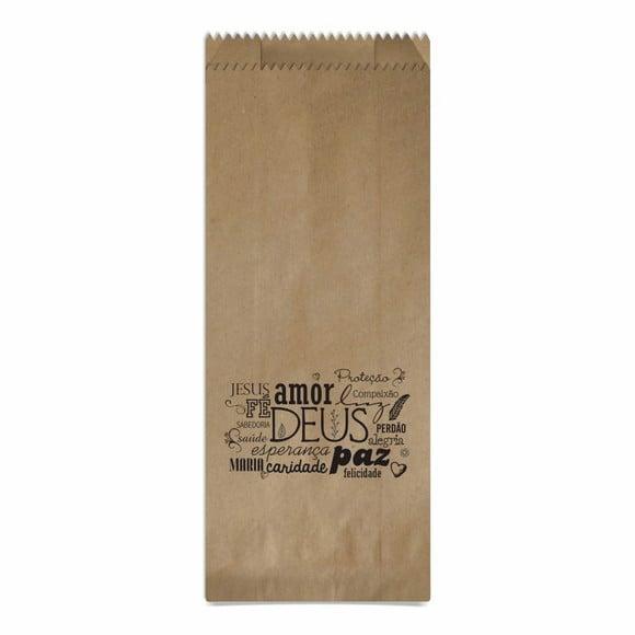 Saquinho Kraft Simples Personalizado - Palavras de Fé