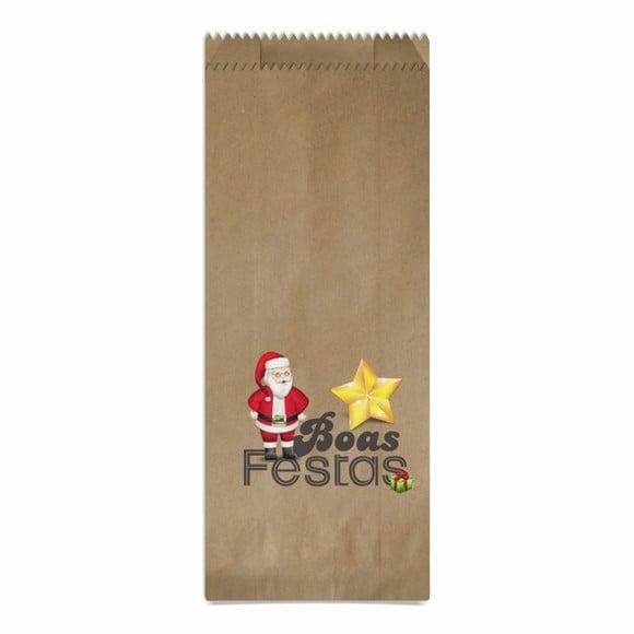 Saquinho Kraft Simples Personalizado Natal / Ano Novo