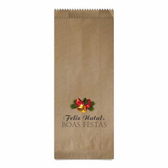 Saquinho Kraft Simples Personalizado Natal / Ano Novo
