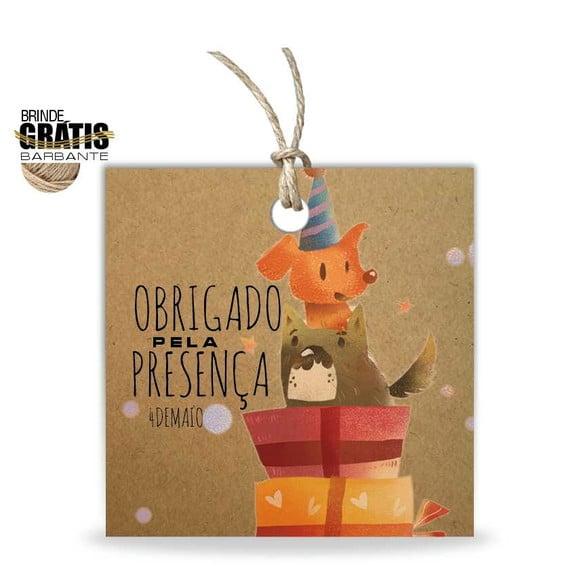 Tag aniversário quadrada