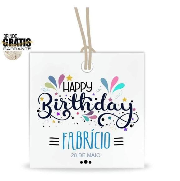 Tag aniversário quadrada