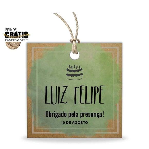 Tag aniversário quadrada