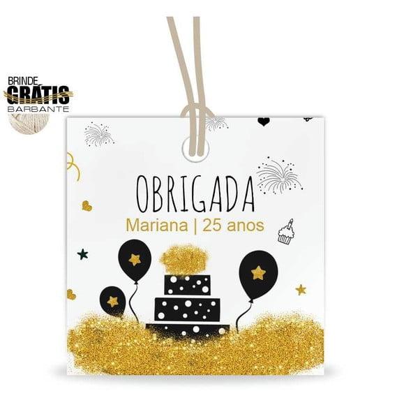 Tag aniversário quadrada