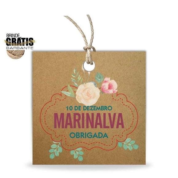 Tag aniversário quadrada