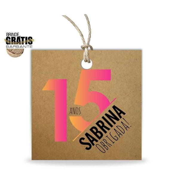 Tag aniversário quadrada