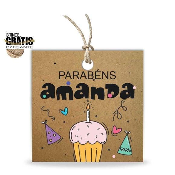 Tag aniversário quadrada