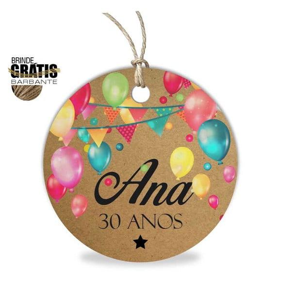 Tag aniversário redonda