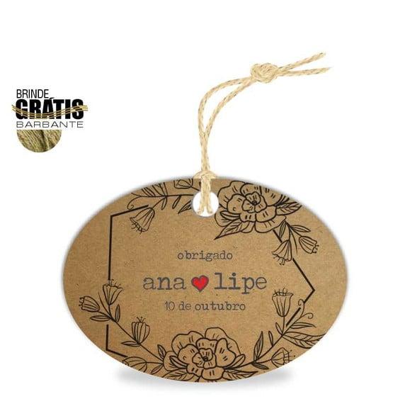 Tag casamento oval floral