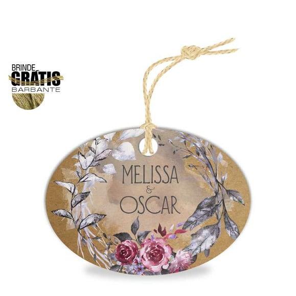 Tag casamento oval floral