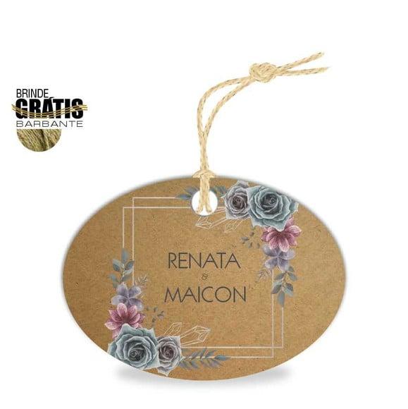 Tag casamento oval floral