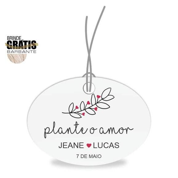Tag casamento oval plante amor