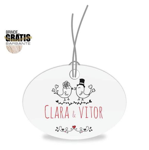 Tag casamento oval passarinhos