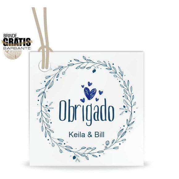 Tag casamento quadrada agradecimento