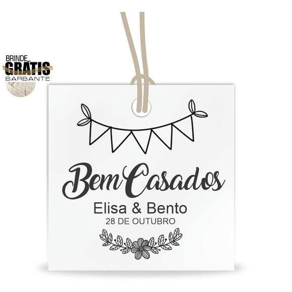 Tag casamento quadrada bem-casados