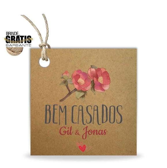 Tag casamento quadrada bem-casados