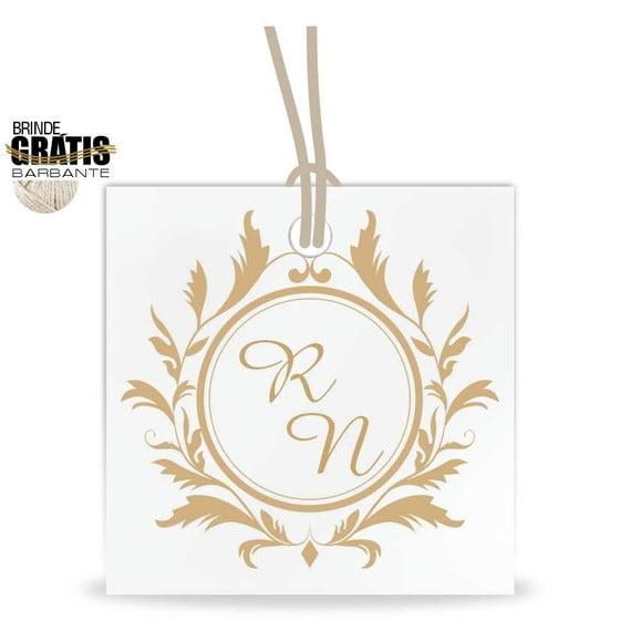 Tag casamento quadrada monograma