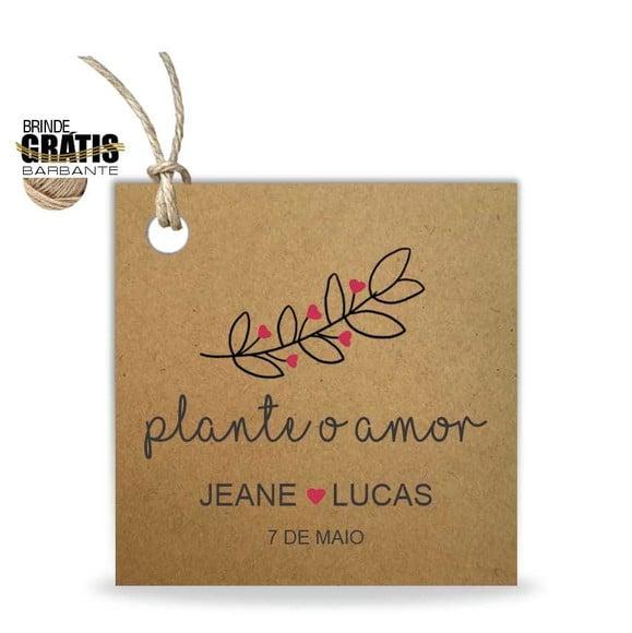 Tag casamento quadrada plante amor