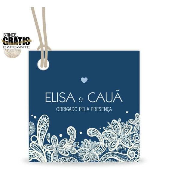 Tag casamento quadrada renda