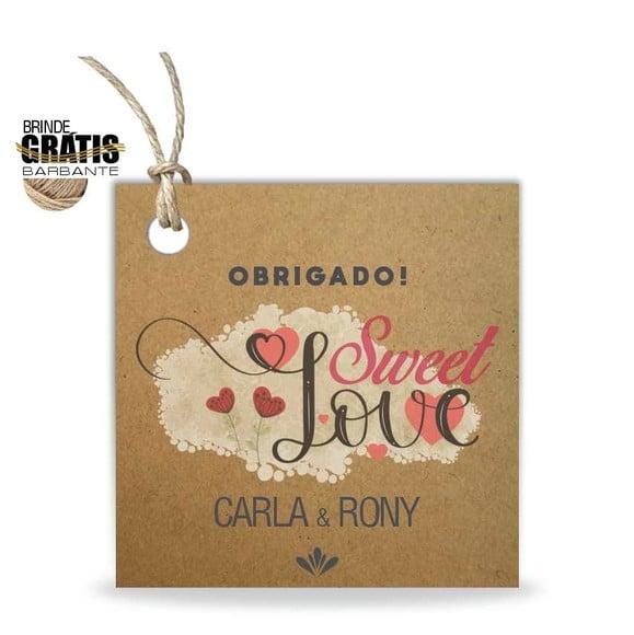 Tag casamento quadrada sweet love