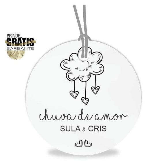 Tag casamento redonda chuva de amor