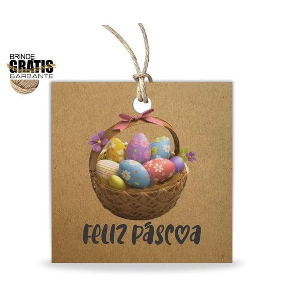 Tag Feliz Páscoa Personalizada, Mod.02