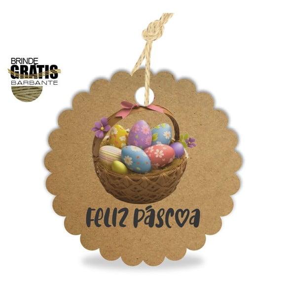 Tag Feliz Páscoa Personalizada, Mod.02