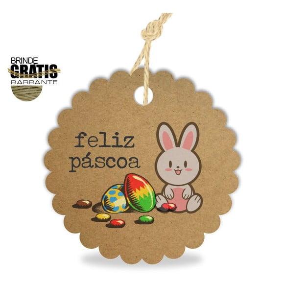 Tag Feliz Páscoa Personalizada, Mod.07