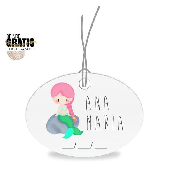 Tag infantil oval sereia