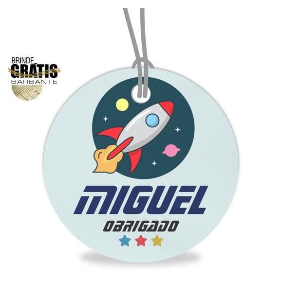 Tag infantil redonda foguete astronauta